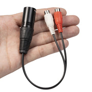 3713 Audio Cable XLR 3-pin Male to 2 x RCA Female, Length: 20 cm, XLR M to 2 x RCA F