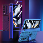 Custodia per telefono a conchiglia con armatura magnetica integrata GKK con scatola per penna, For Samsung Galaxy Z Fold4