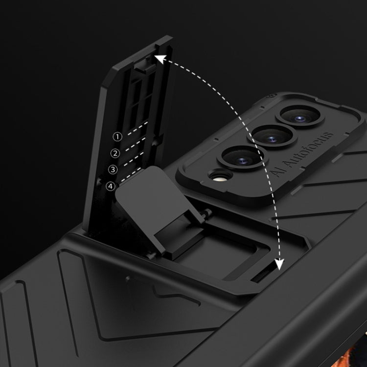 Custodia per telefono a conchiglia con armatura magnetica integrata GKK con scatola per penna, For Samsung Galaxy Z Fold4