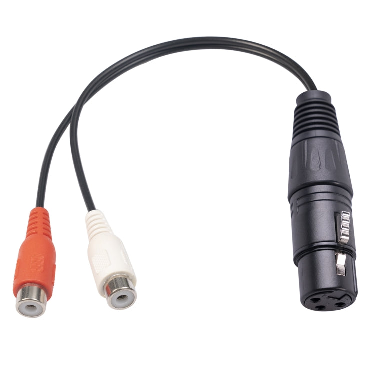 3714 Audio Cable XLR 3 Pin Female to 2 RCA Female, Length: 20cm, XLR F to 2 x RCA F