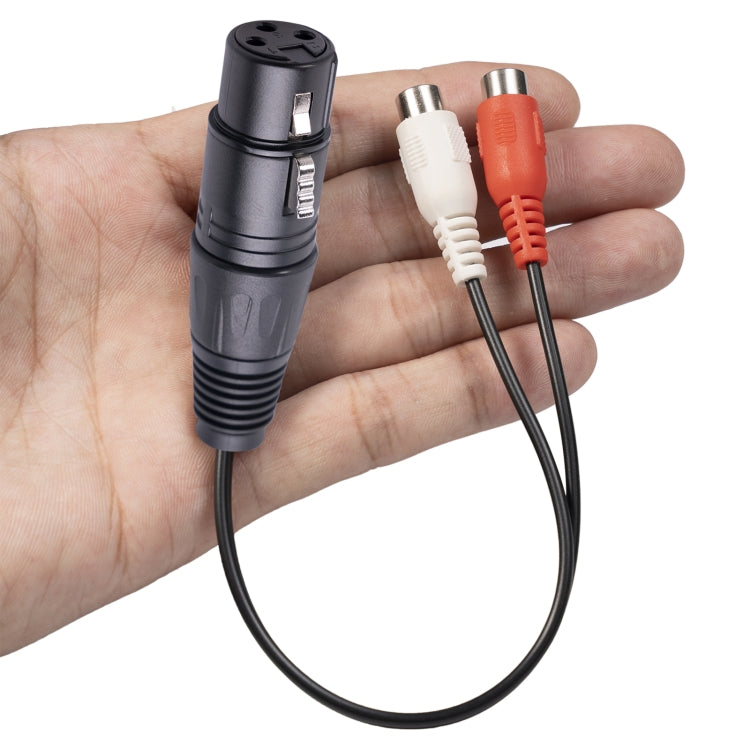 3714 Audio Cable XLR 3 Pin Female to 2 RCA Female, Length: 20cm, XLR F to 2 x RCA F