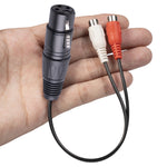 Cavo audio XLR femmina 3 pin a 2 RCA femmina 20 cm