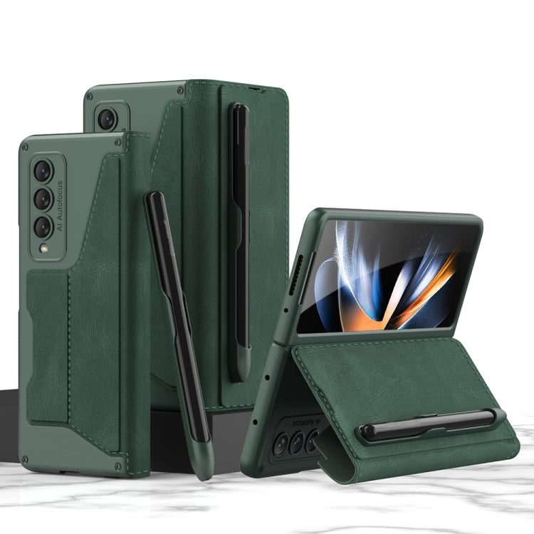 Custodia per telefono in pelle flip GKK Armor con slot per penne, For Samsung Galaxy Z Fold4