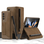 Custodia per telefono in pelle flip GKK Armor con slot per penne, For Samsung Galaxy Z Fold4