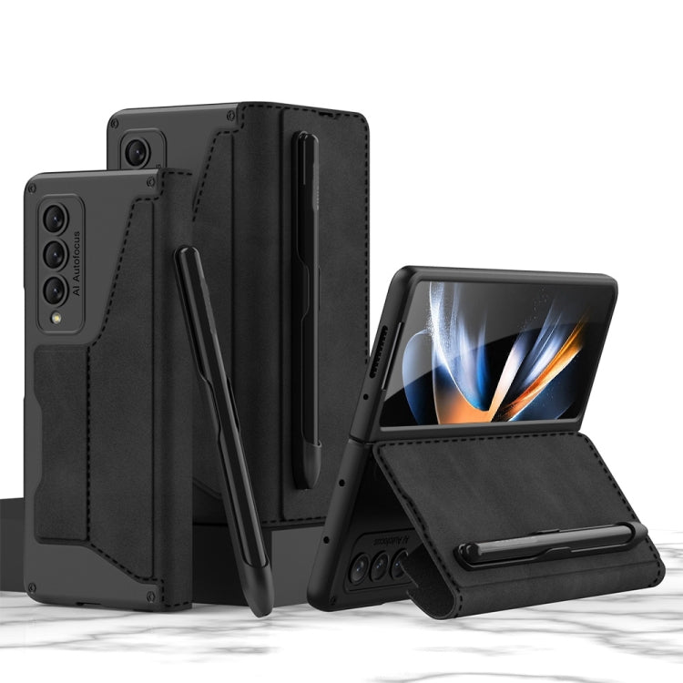 Custodia per telefono in pelle flip GKK Armor con slot per penne, For Samsung Galaxy Z Fold4