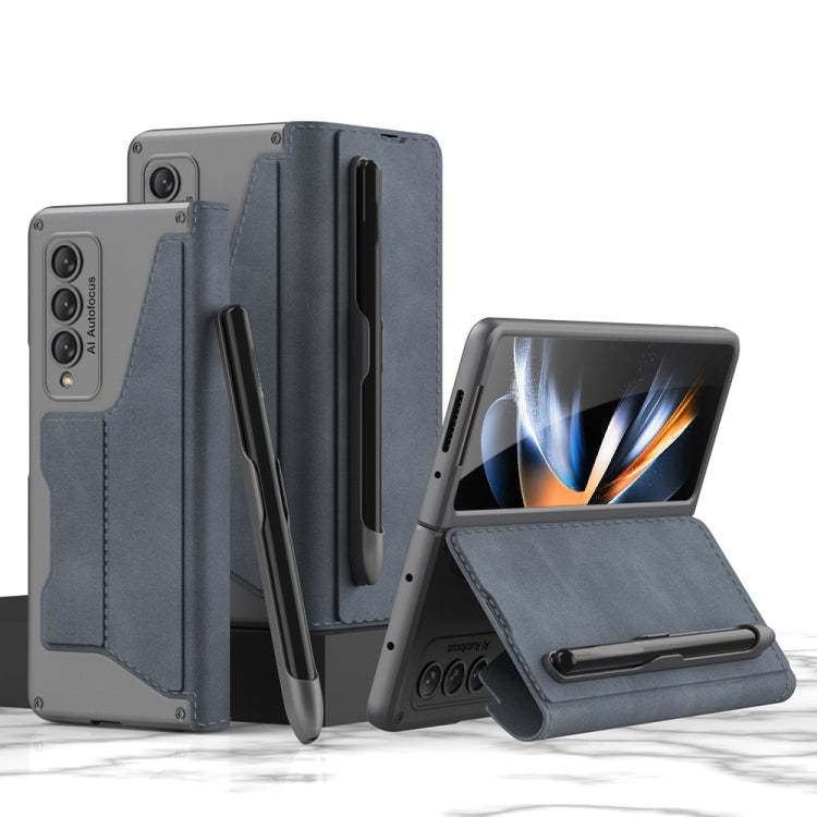 Custodia per telefono in pelle flip GKK Armor con slot per penne, For Samsung Galaxy Z Fold4