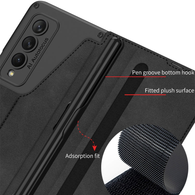 Custodia per telefono in pelle flip GKK Armor con slot per penne, For Samsung Galaxy Z Fold4