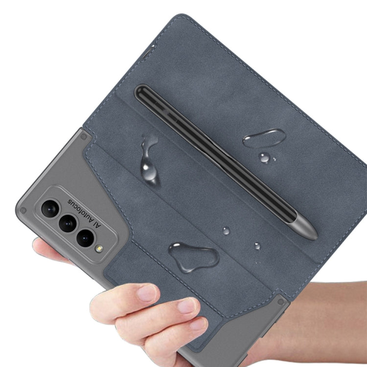 Custodia per telefono in pelle flip GKK Armor con slot per penne, For Samsung Galaxy Z Fold4