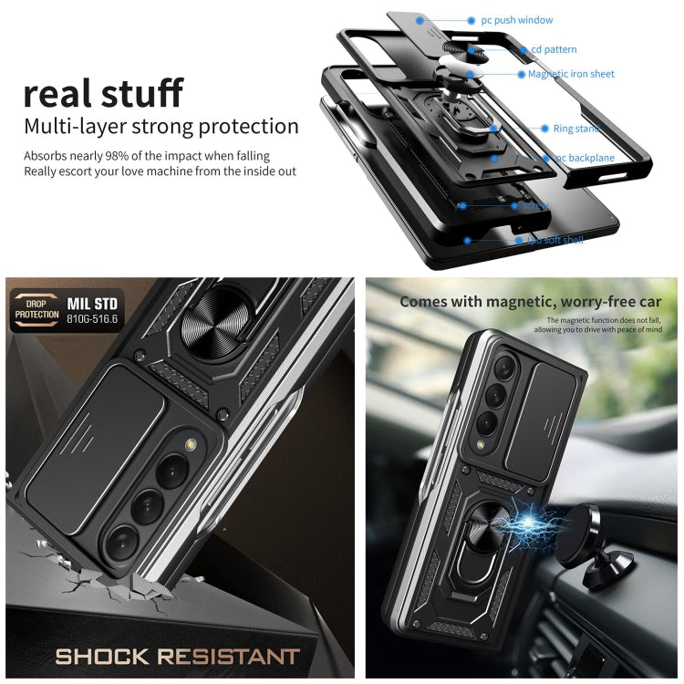 Custodia per telefono ad anello camshield scorrevole con cordino, For Samsung Galaxy Z Fold4