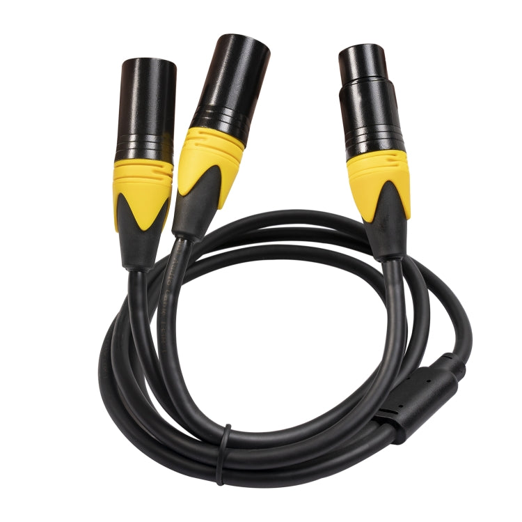 XK303MMF-10 3-Pin XLR Female to Dual XLR Male Audio Cable, Length: 1m, XLR F to 2 x XLR M