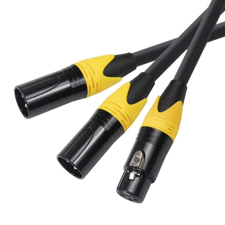 XK303MMF-10 3-Pin XLR Female to Dual XLR Male Audio Cable, Length: 1m, XLR F to 2 x XLR M