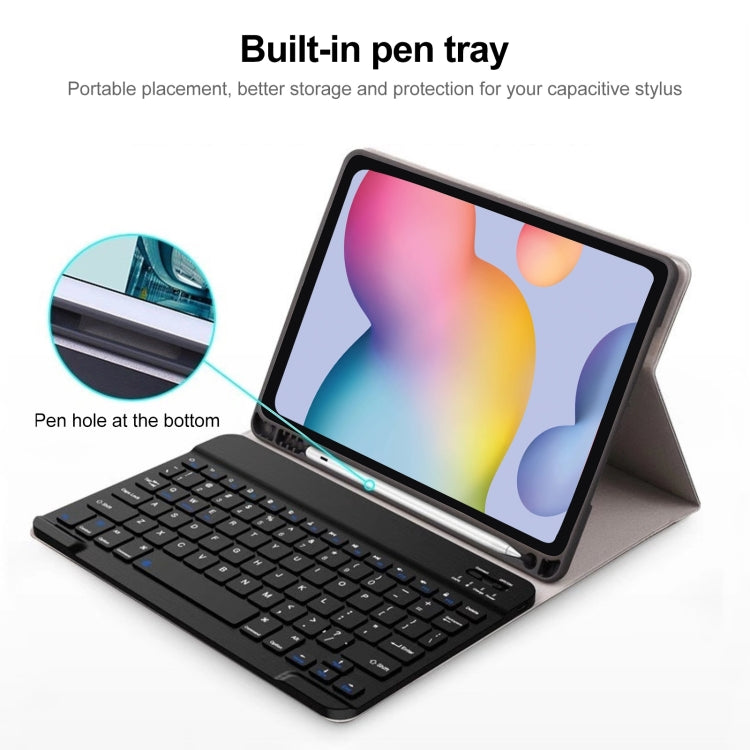 Custodia in pelle per tastiera Bluetooth con cappuccio quadrato A7 con slot per penna, For Samsung Galaxy Tab S7, For Samsung Galaxy Tab A7 10.4 2020