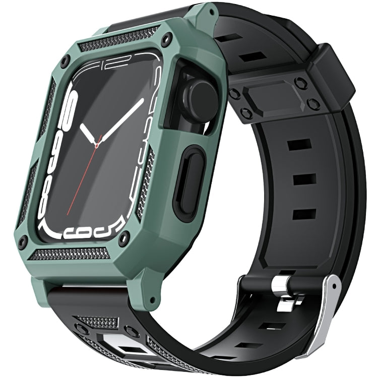 Cinturino per orologio in silicone militare + set di custodia per orologio, For Apple Watch Series 9/8/7 45mm, For Apple Watch Series 9/8/7 41mm