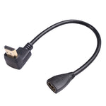 HDL-03 Cavo adattatore da gomito maschio HDMI a femmina da 30 cm, Left Angle, 90 Degrees, 270 Degrees