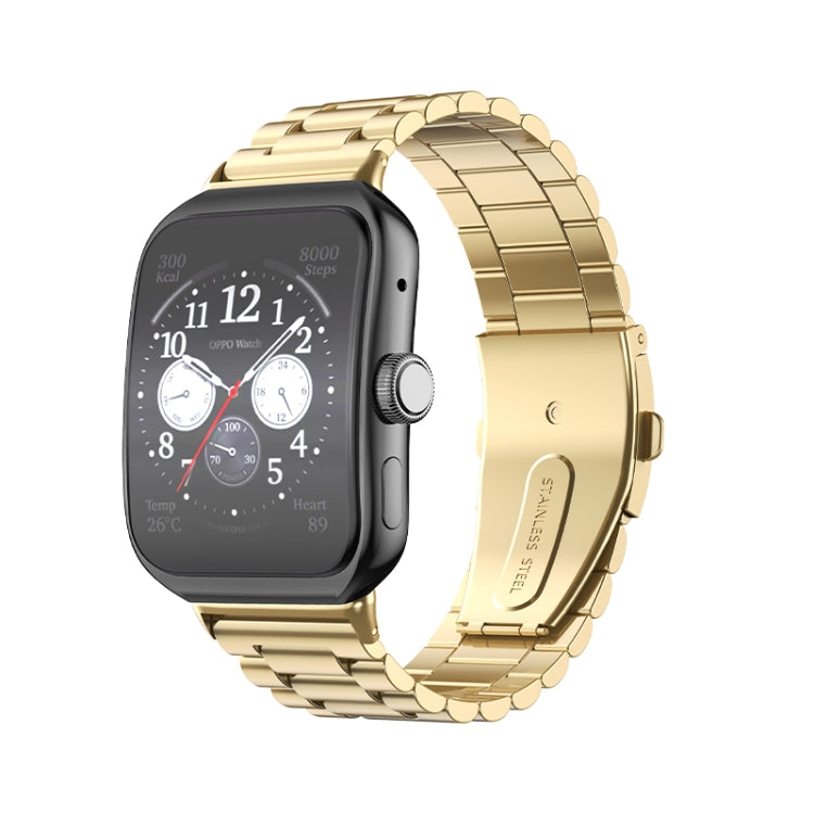 Cinturino per orologio in acciaio inossidabile con fibbia piatta a tre sfere, For OPPO Watch 3 Pro, For OPPO Watch 3