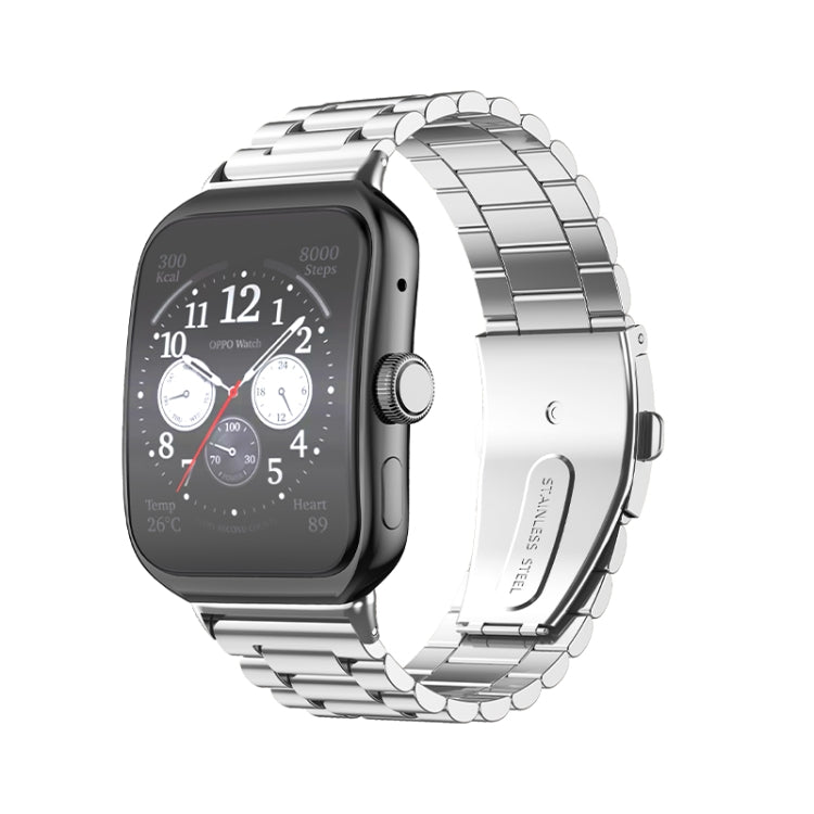 Cinturino per orologio in acciaio inossidabile con fibbia piatta a tre sfere, For OPPO Watch 3 Pro, For OPPO Watch 3