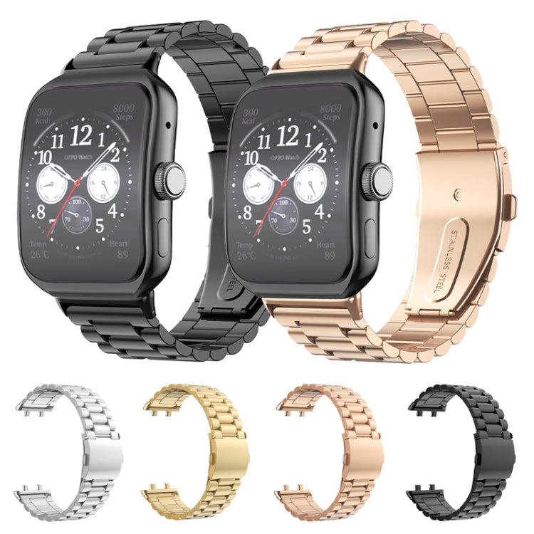 Cinturino per orologio in acciaio inossidabile con fibbia piatta a tre sfere, For OPPO Watch 3 Pro, For OPPO Watch 3