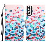 Custodia per telefono in pelle con disegno colorato, For Samsung Galaxy S21+ 5G