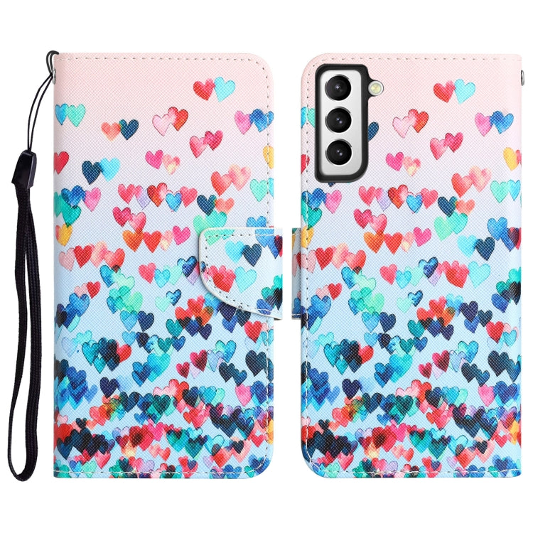 Custodia per telefono in pelle con disegno colorato, For Samsung Galaxy S21+ 5G