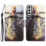 Custodia per telefono in pelle con disegno colorato, For Samsung Galaxy S21+ 5G