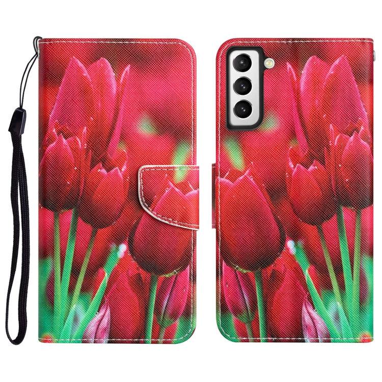 Custodia per telefono in pelle con disegno colorato, For Samsung Galaxy S21+ 5G
