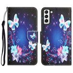 Custodia per telefono in pelle con disegno colorato, For Samsung Galaxy S21+ 5G