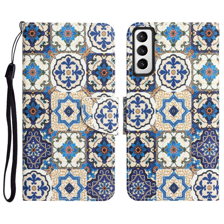 Custodia per telefono in pelle con disegno colorato, For Samsung Galaxy S21+ 5G
