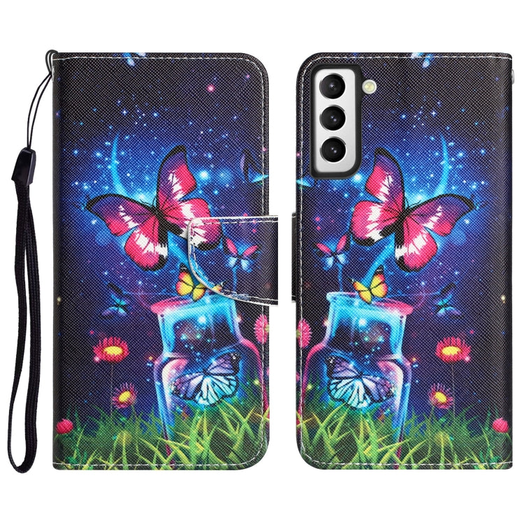 Custodia per telefono in pelle con disegno colorato, For Samsung Galaxy S21+ 5G