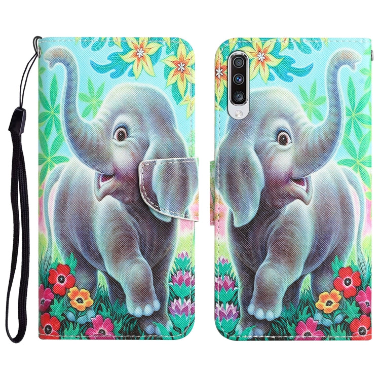 Custodia per telefono in pelle con disegno colorato, For Samsung Galaxy A50