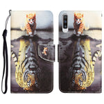 Custodia per telefono in pelle con disegno colorato, For Samsung Galaxy A50