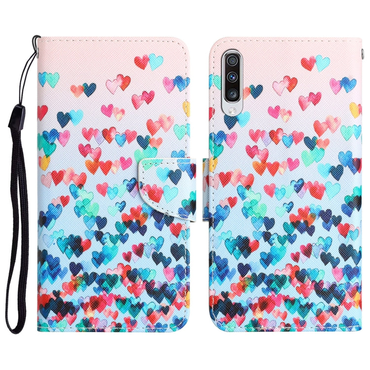 Custodia per telefono in pelle con disegno colorato, For Samsung Galaxy A70