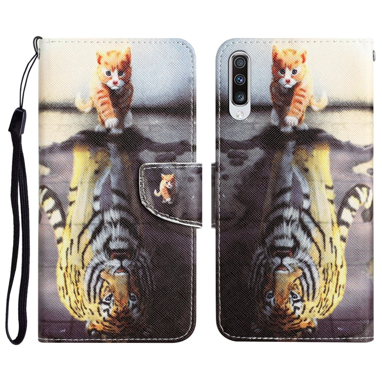 Custodia per telefono in pelle con disegno colorato, For Samsung Galaxy A70