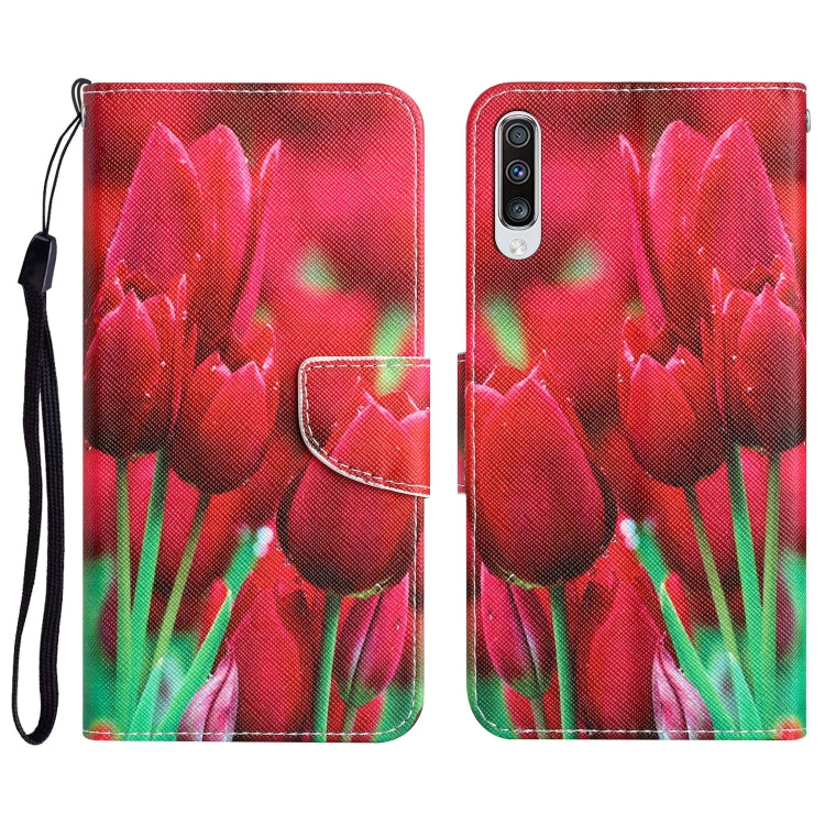 Custodia per telefono in pelle con disegno colorato, For Samsung Galaxy A70