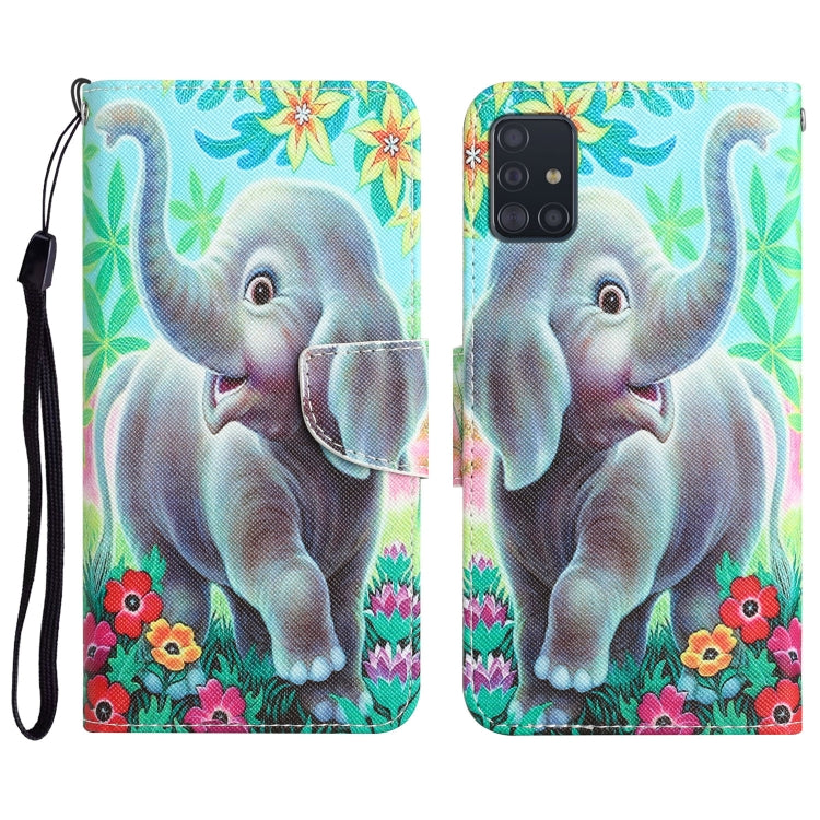 Custodia per telefono in pelle con disegno colorato, For Samsung Galaxy A71