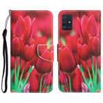 Custodia per telefono in pelle con disegno colorato, For Samsung Galaxy A71