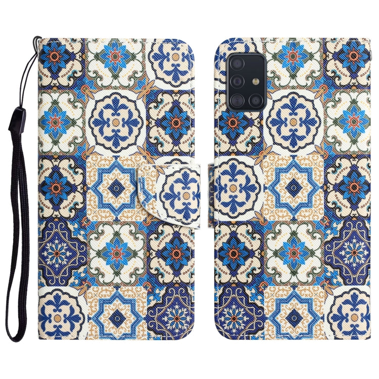 Custodia per telefono in pelle con disegno colorato, For Samsung Galaxy A71