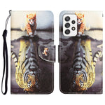 Custodia per telefono in pelle con disegno colorato, For Samsung Galaxy A72 5G / 4G