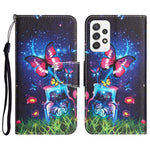Custodia per telefono in pelle con disegno colorato, For Samsung Galaxy A72 5G / 4G