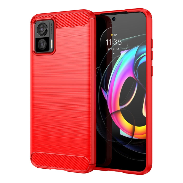 Custodia in TPU in fibra di carbonio con trama spazzolata, For Xiaomi Poco M4 5G Global, For Xiaomi Poco M5 4G, For Motorola Edge 30 Fusion
