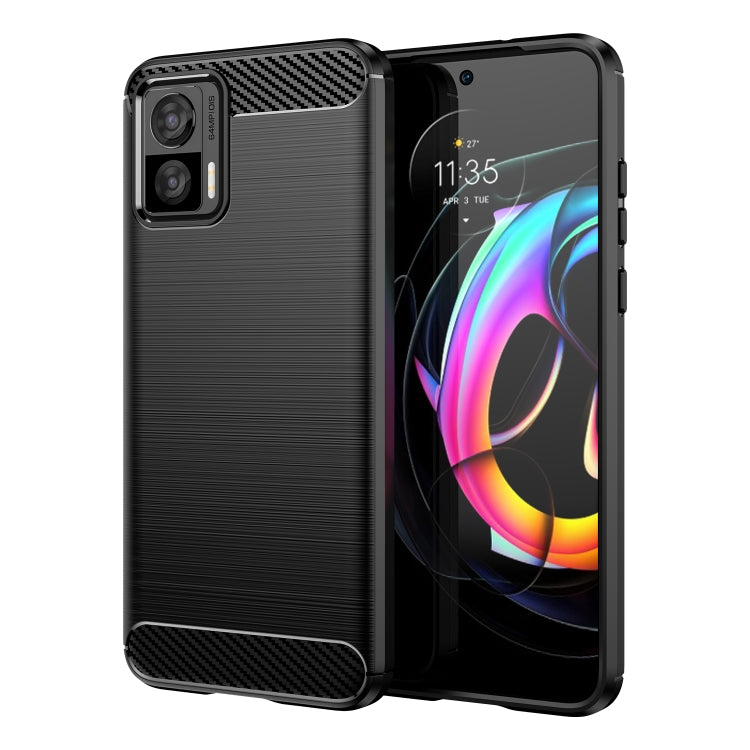 Custodia in TPU in fibra di carbonio con trama spazzolata, For Xiaomi Poco M4 5G Global, For Xiaomi Poco M5 4G, For Motorola Edge 30 Fusion