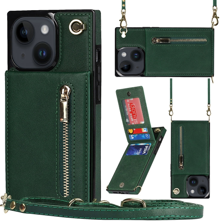 Custodia per telefono quadrata con cerniera a tracolla con supporto, For iPhone 14, For iPhone 14 Plus, For iPhone 14 Pro, For iPhone 14 Pro Max