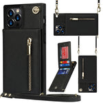 Custodia per telefono quadrata con cerniera a tracolla con supporto, For iPhone 14, For iPhone 14 Plus, For iPhone 14 Pro, For iPhone 14 Pro Max