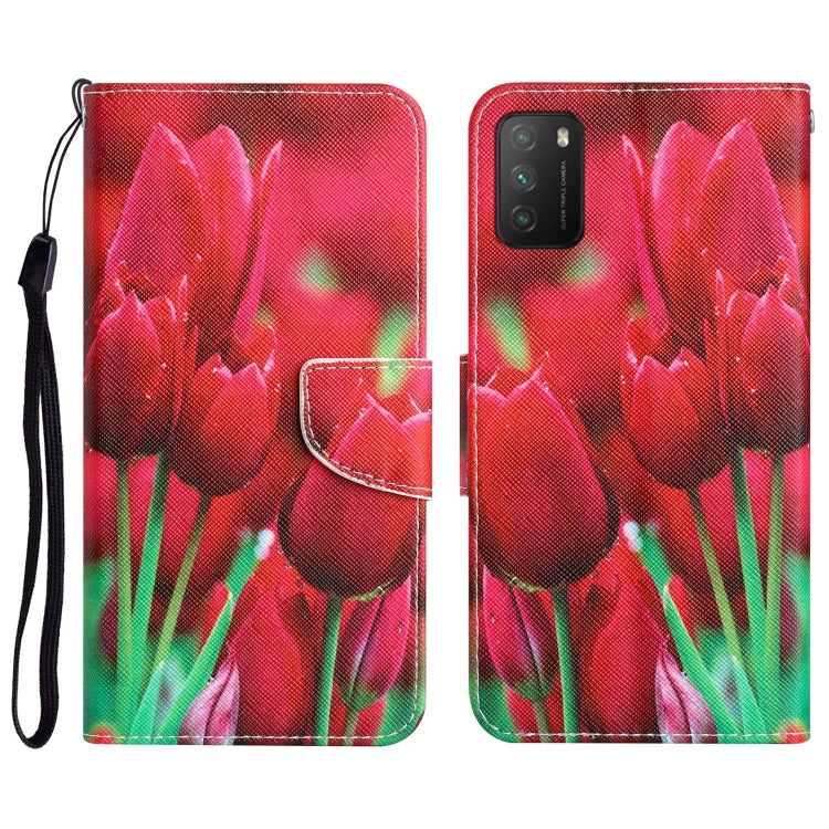 Custodia per telefono in pelle con disegno colorato, For Xiaomi Poco M3