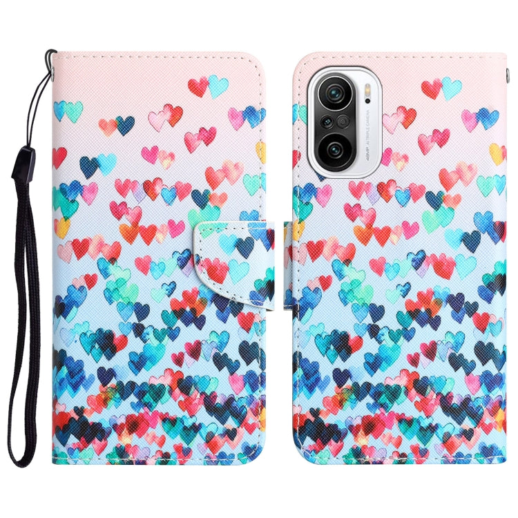 Custodia per telefono in pelle con disegno colorato, For Xiaomi Poco F3