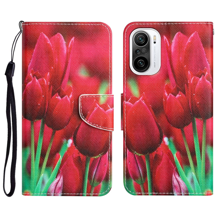Custodia per telefono in pelle con disegno colorato, For Xiaomi Poco F3