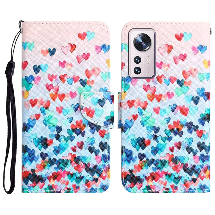 Custodia per telefono in pelle con disegno colorato, For Xiaomi 12 Lite