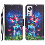 Custodia per telefono in pelle con disegno colorato, For Xiaomi 12 Lite