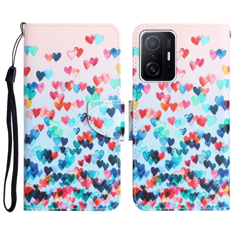 Custodia per telefono in pelle con disegno colorato, For Xiaomi 11T