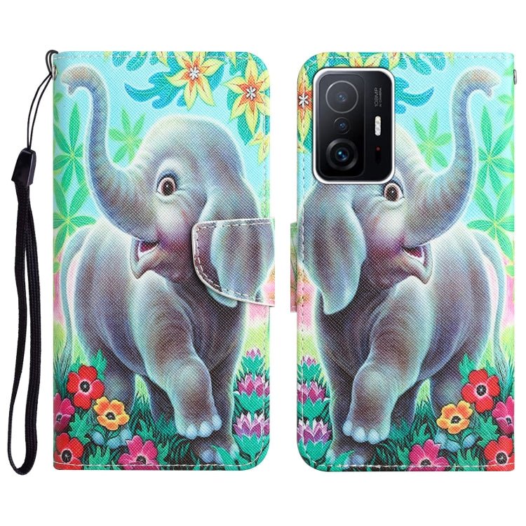 Custodia per telefono in pelle con disegno colorato, For Xiaomi 11T