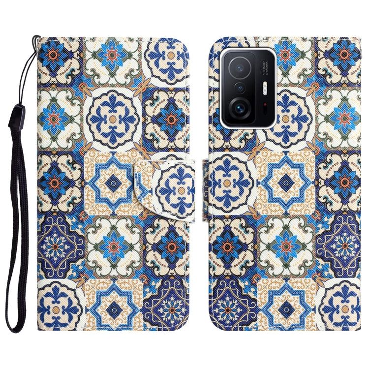 Custodia per telefono in pelle con disegno colorato, For Xiaomi 11T
